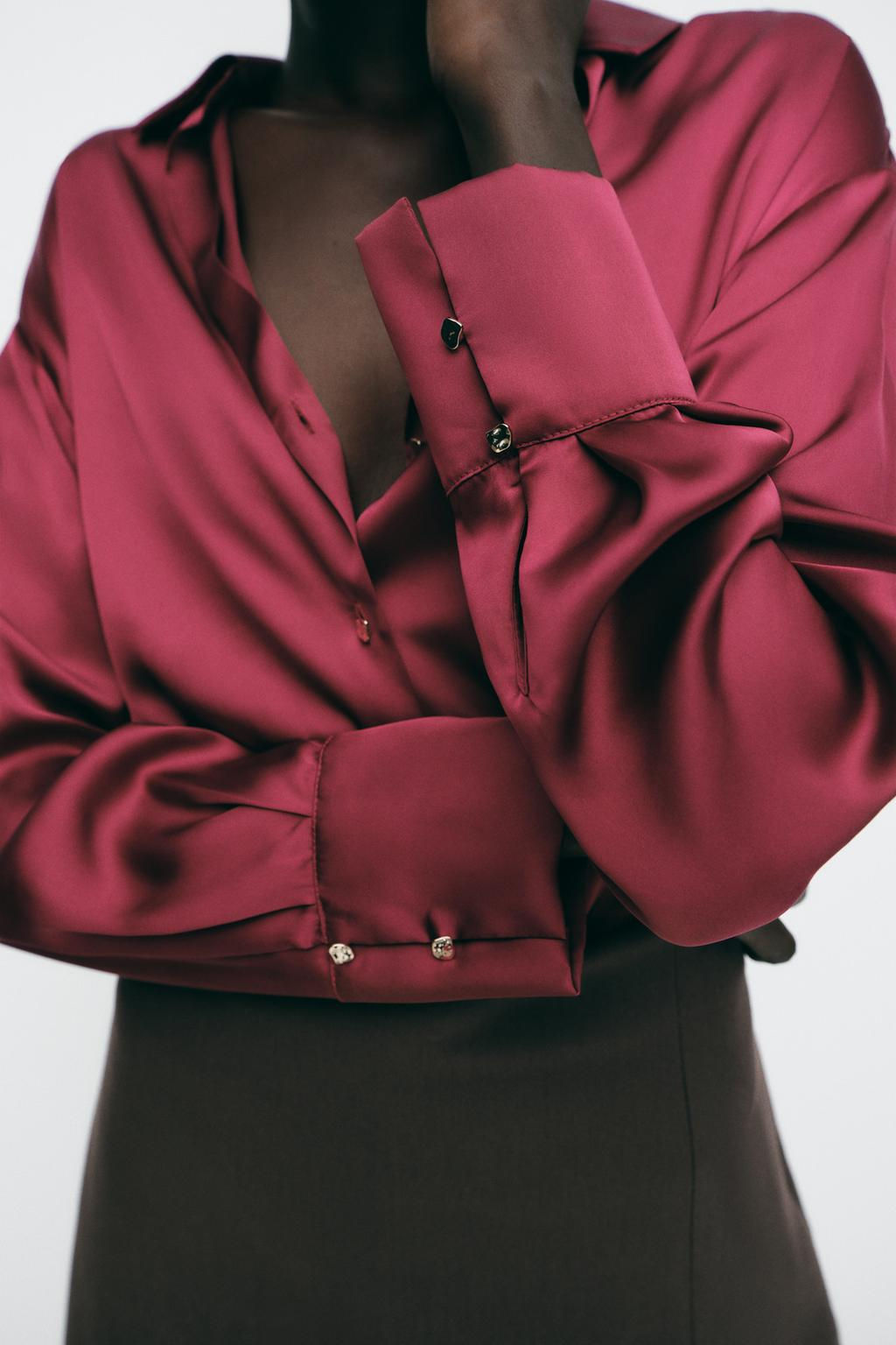 SATIN SHIRT - Zara фото 29