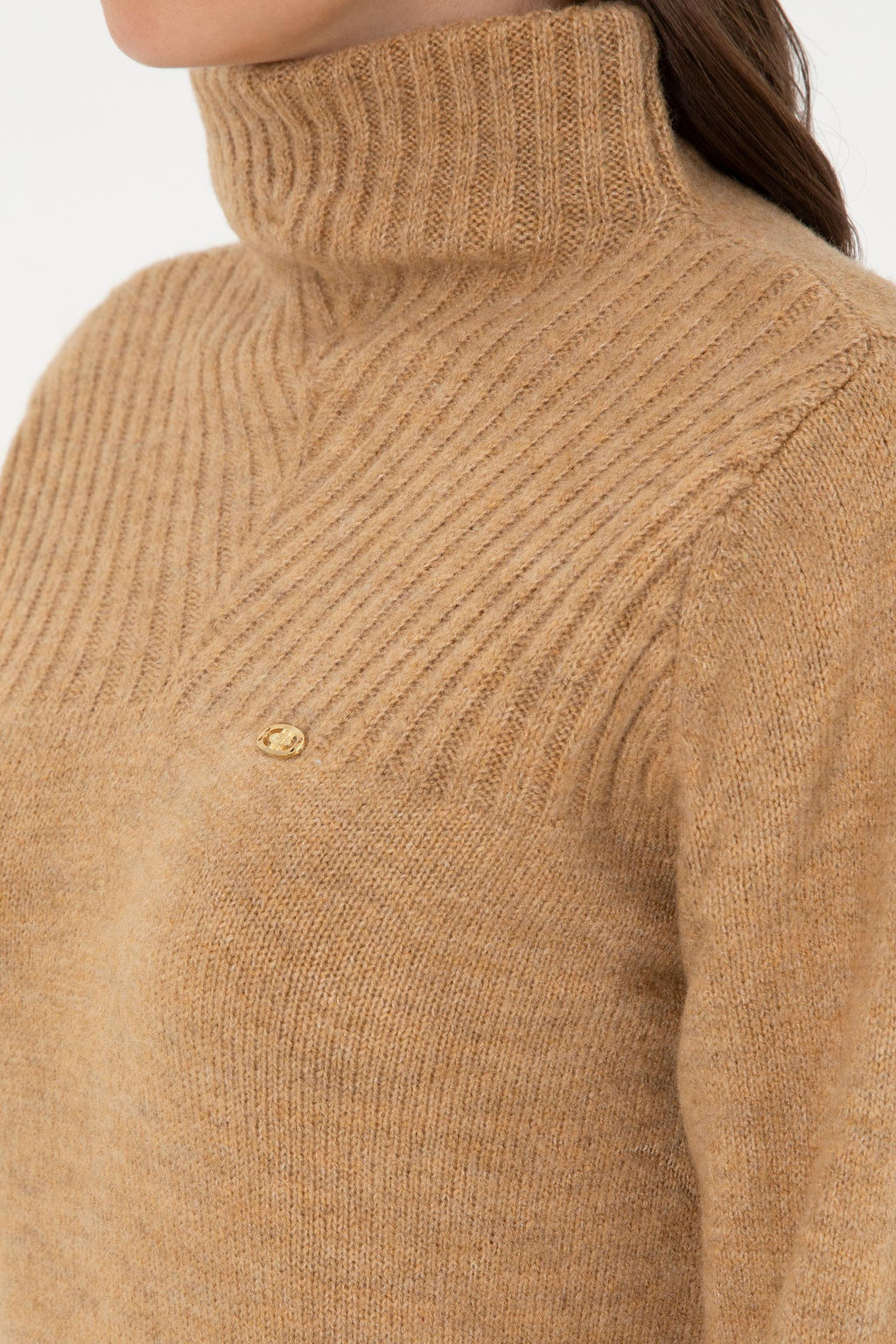 Женская водолазка светло-коричневого цвета Неожиданная скидка в корзине - U.s. polo assn фото 7