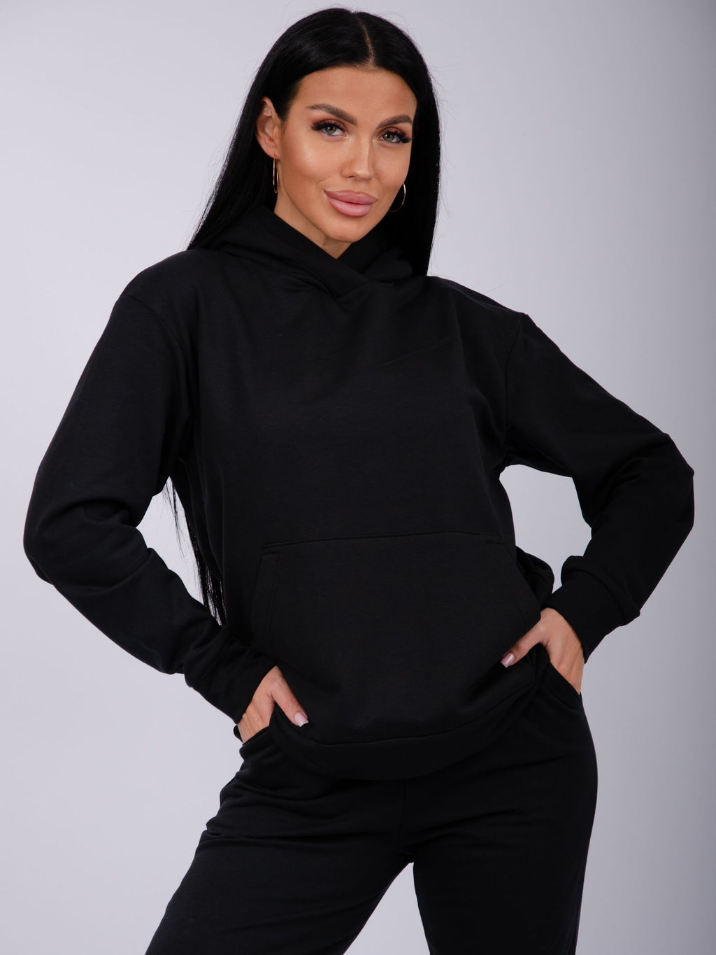 Худи Ханна, футер 2-х нитка начес - Малина фото 10