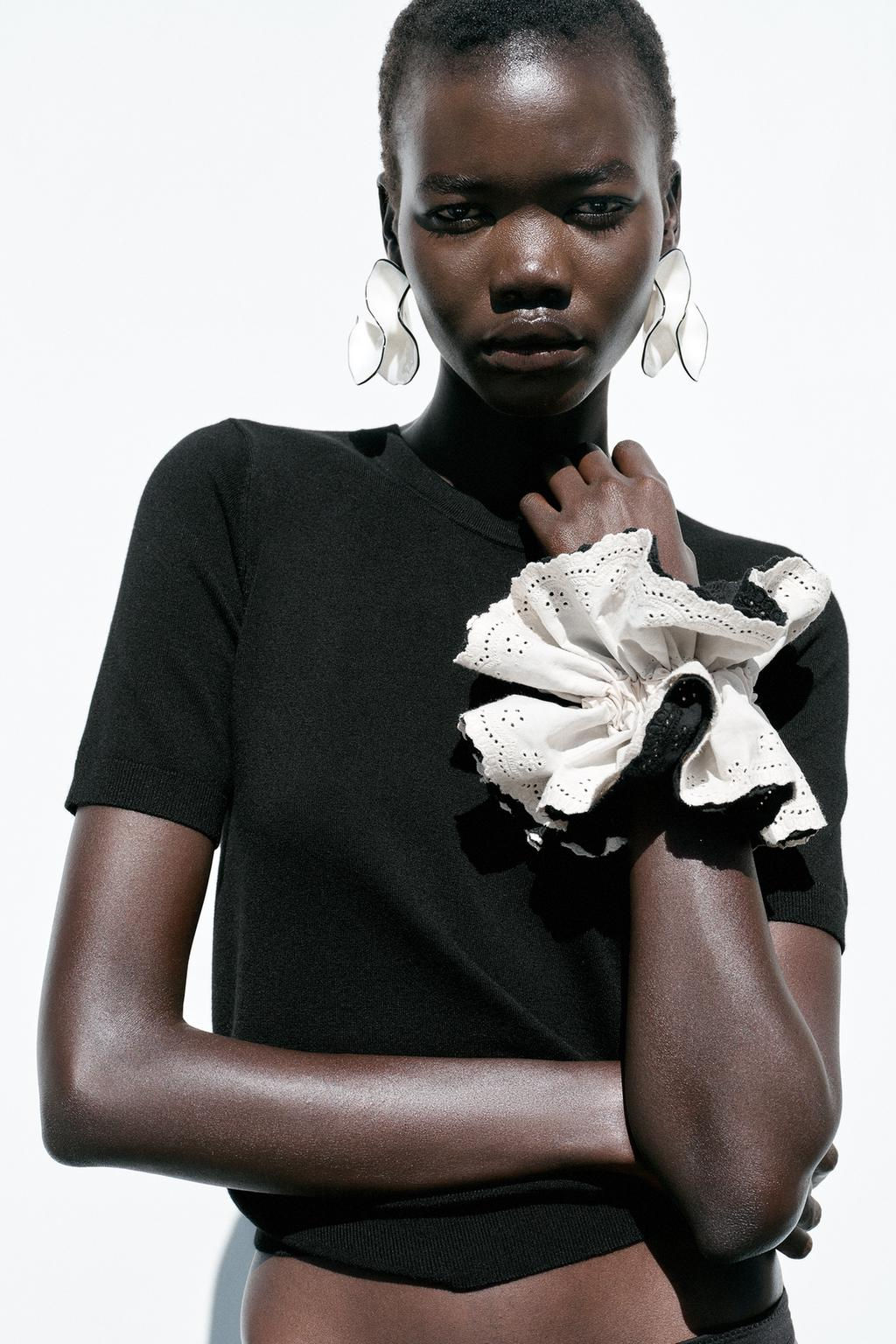 BASIC PLAIN KNIT SHORT SLEEVE TOP - Zara фото 23