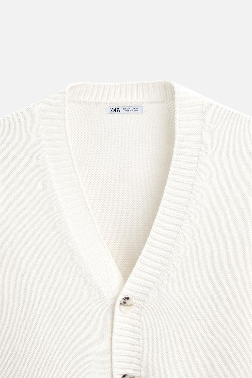 TEXTURED COTTON CARDIGAN - Zara фото 17