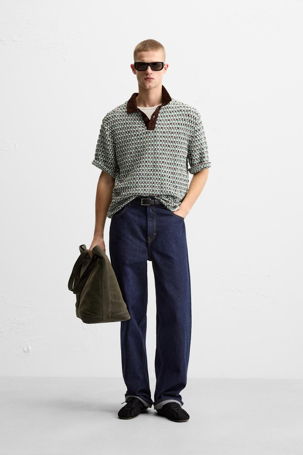 JACQUARD KNIT POLO SHIRT