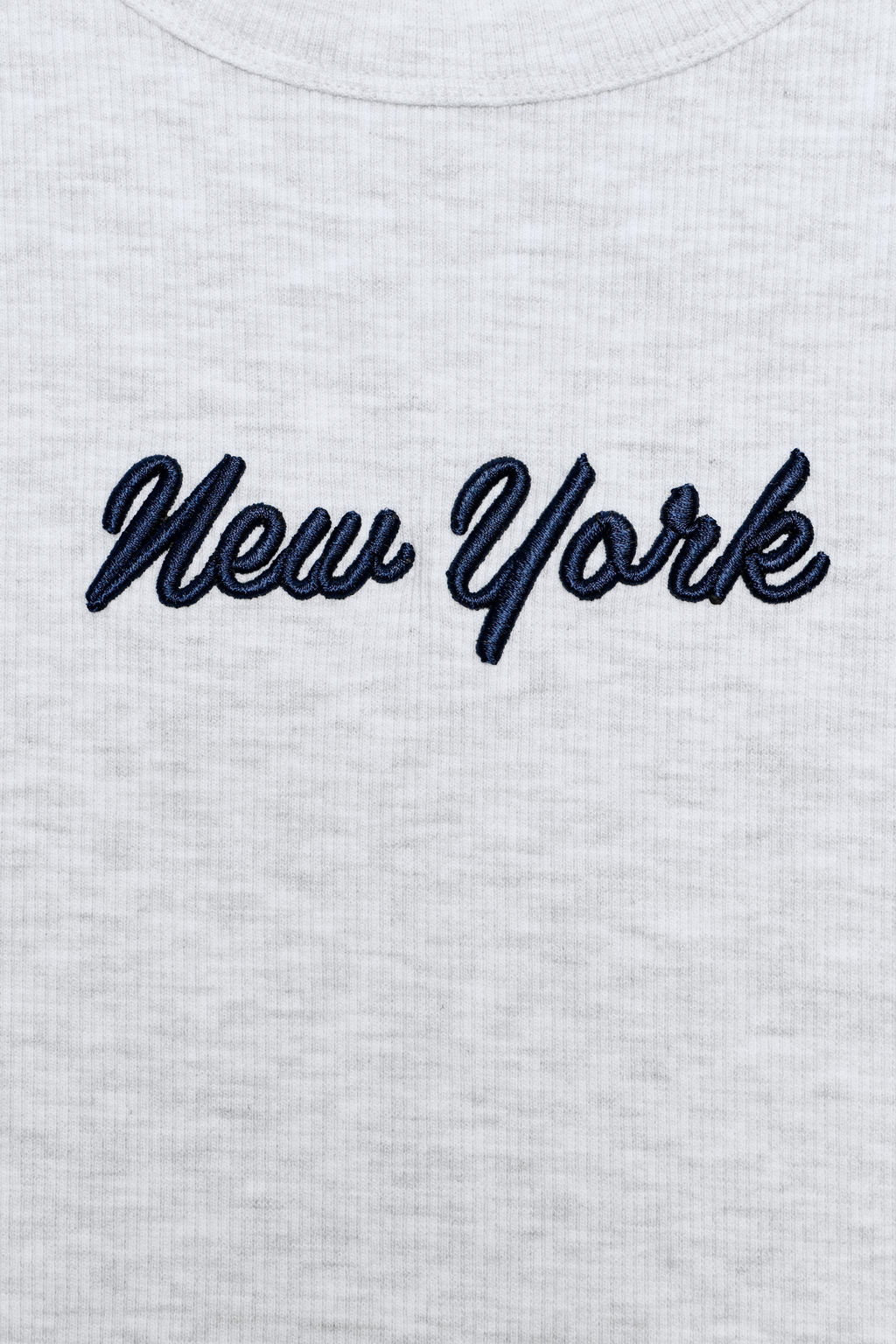 CAMISETA RIB BORDADO TEXTO / Gris vigor? - Zara фото 6
