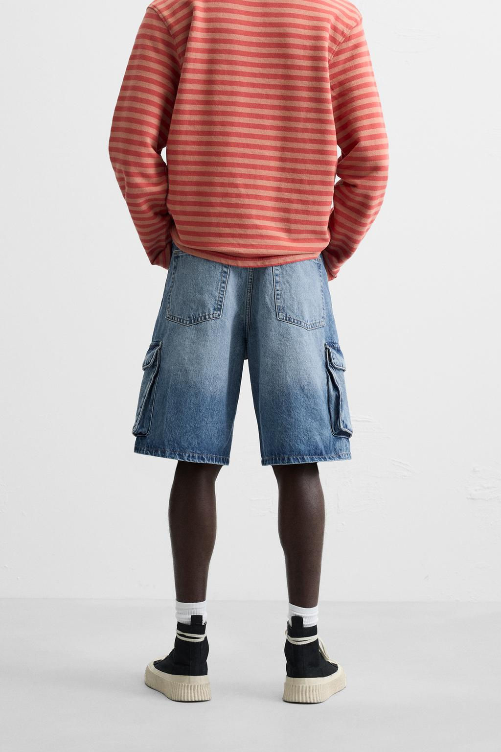 DENIM CARGO BERMUDA SHORTS - Zara фото 23