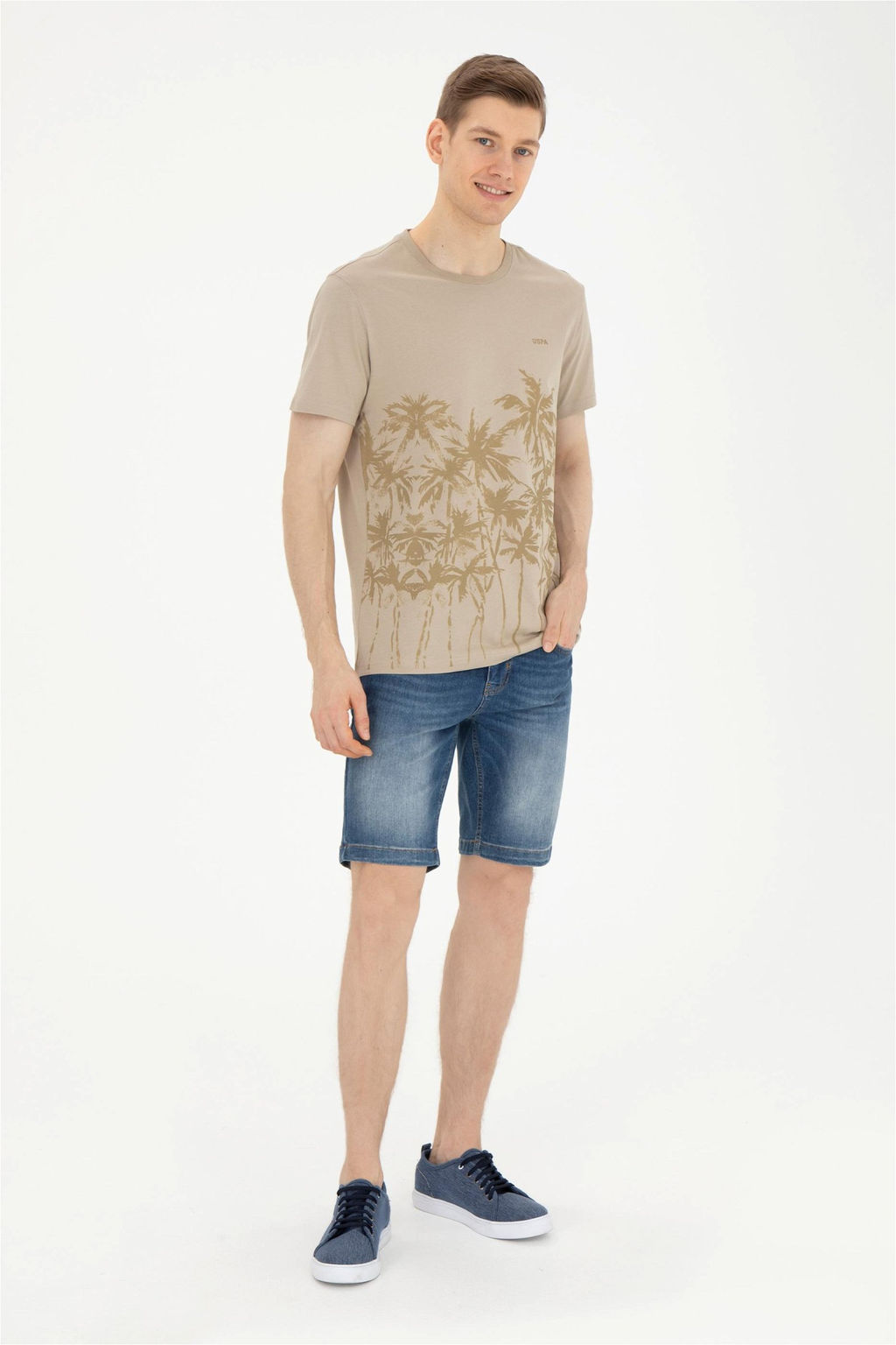 Мужская футболка светло-хаки - U.s. polo assn фото 4
