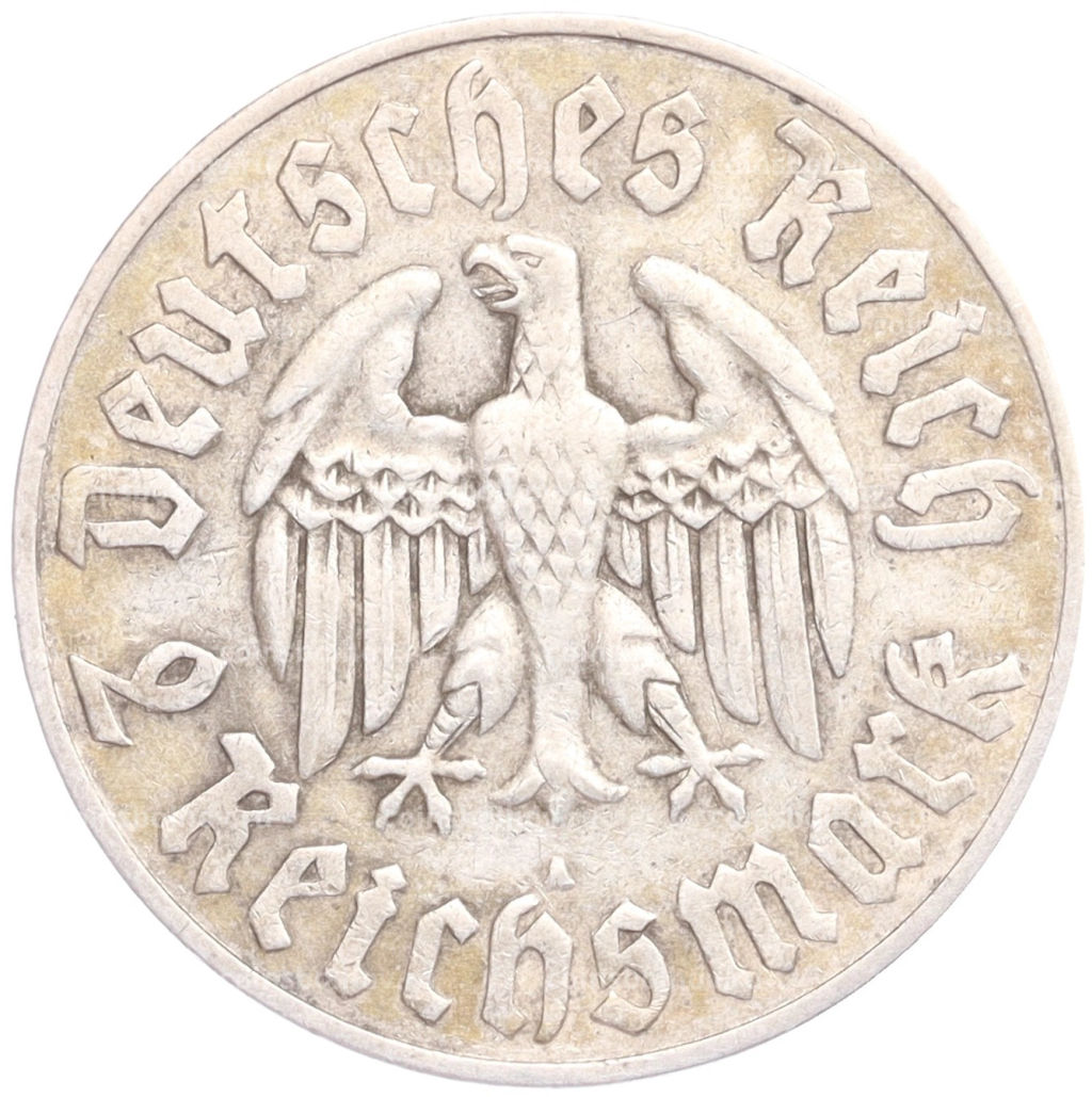 2 рейхсмарки 1933 года A Германия 450 лет со дня рождения Мартина Лютера