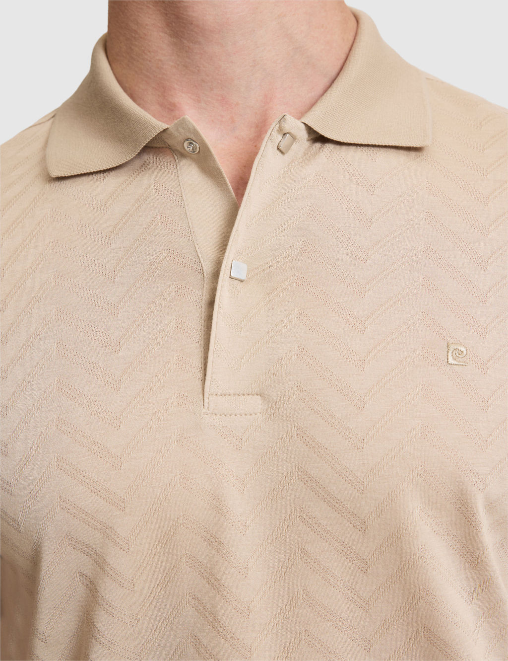 Koyu Bej Slim Fit %100 Pamuk D__meli Polo Yaka Ti__rt