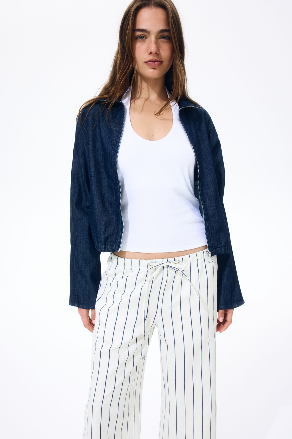 Pantal?n denim con cord?n de ajuste - H&m фото 3