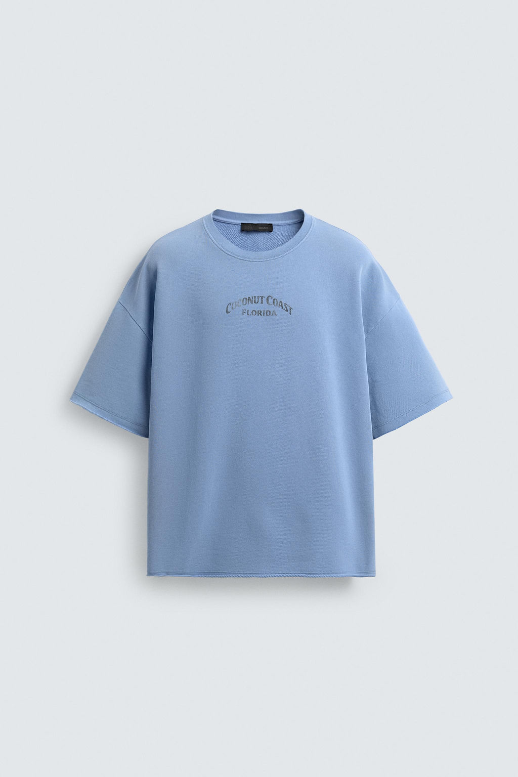 SUDADERA LAVADA ESTAMPADO CONTRASTE / Celeste - Zara фото 7