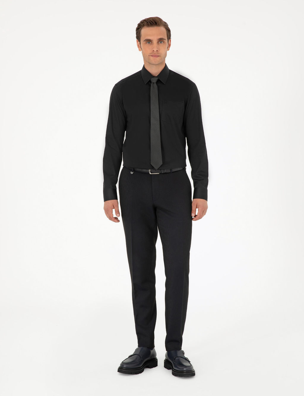 Siyah Regular Fit Uzun Kollu Basic G_mlek - Pierre cardin фото 11