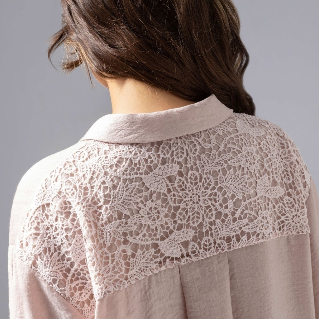 Рубашка комбинированный с кружевом, Нежный вздох