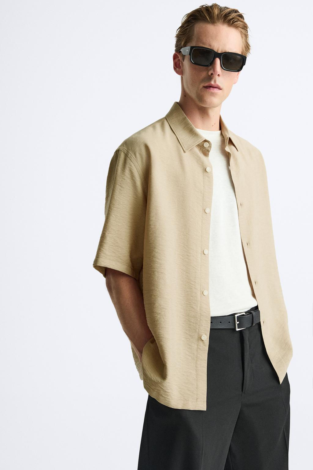 DOKULU VISKOZ KARISIMLI GOMLEK - Zara фото 6