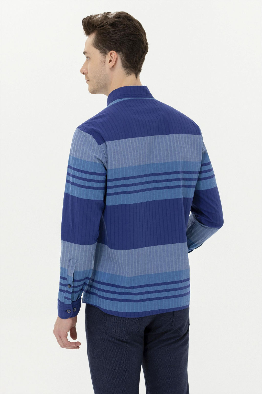 Мужская синяя рубашка с длинным рукавом - U.s. polo assn фото 5