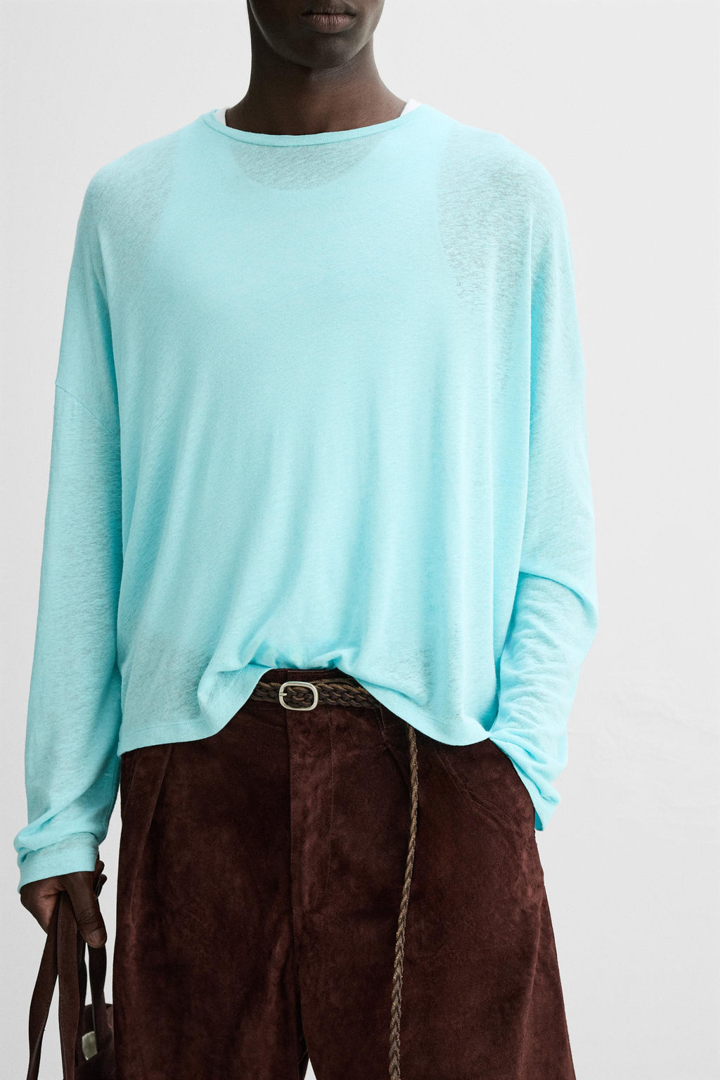 VISCOSE - LINEN T-SHIRT - Zara фото 5