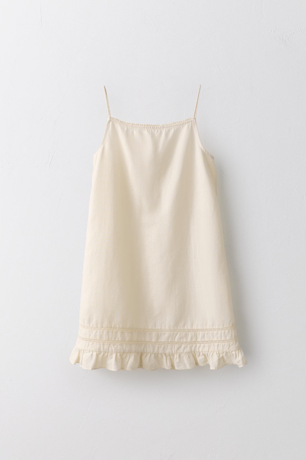 6-12 A?OS/ VESTIDO T?NICA ENTRED?S ALGOD?N LINO LIMITED EDITION / Crudo medio - Zara фото 4