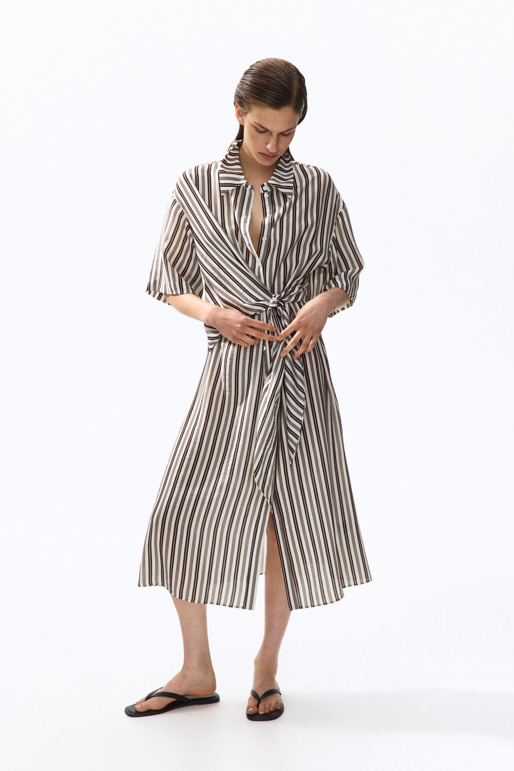 Vestido camisero con lazada - H&m фото 2