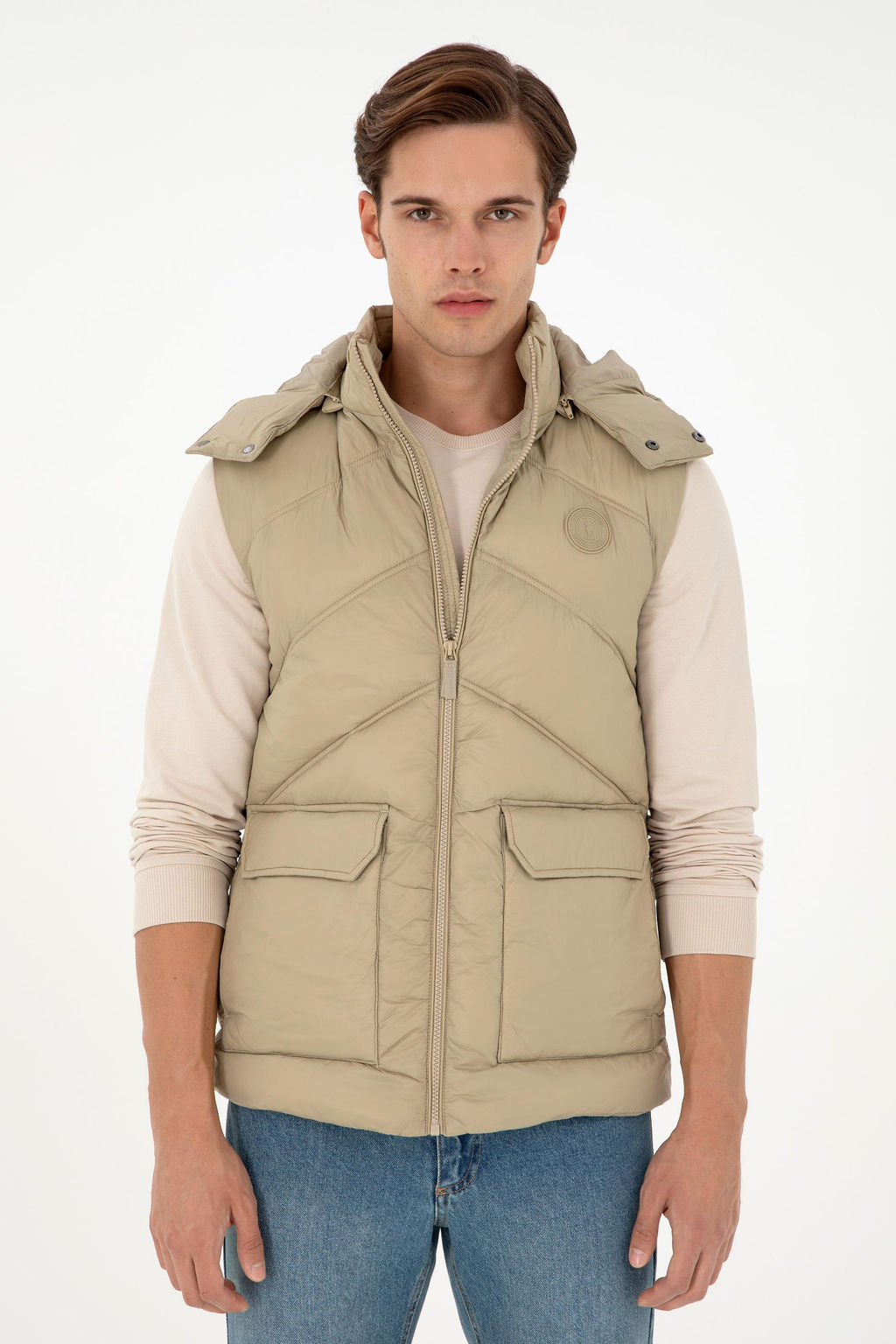 Мужской светлый жилет цвета хаки Неожиданная скидка в корзине - U.s. polo assn фото 10