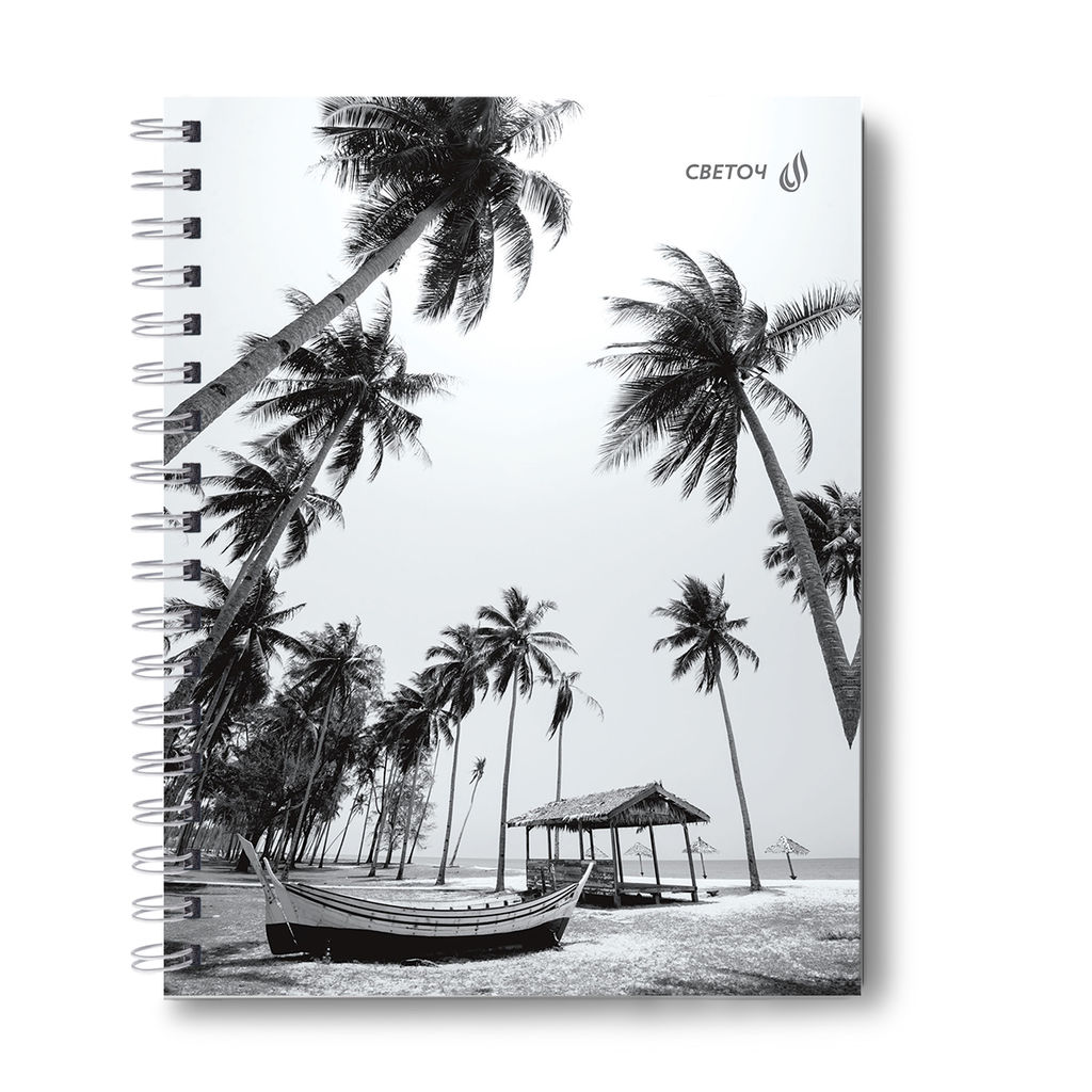 Светоч Т213 Тетрадь общая с твердой обложкой, матовая ламинация A5 96 л. на гребне 65 г/кв.м , белизна 100 % 4 шт. клетка 01558 Сквозь солнечные очки  фото 4