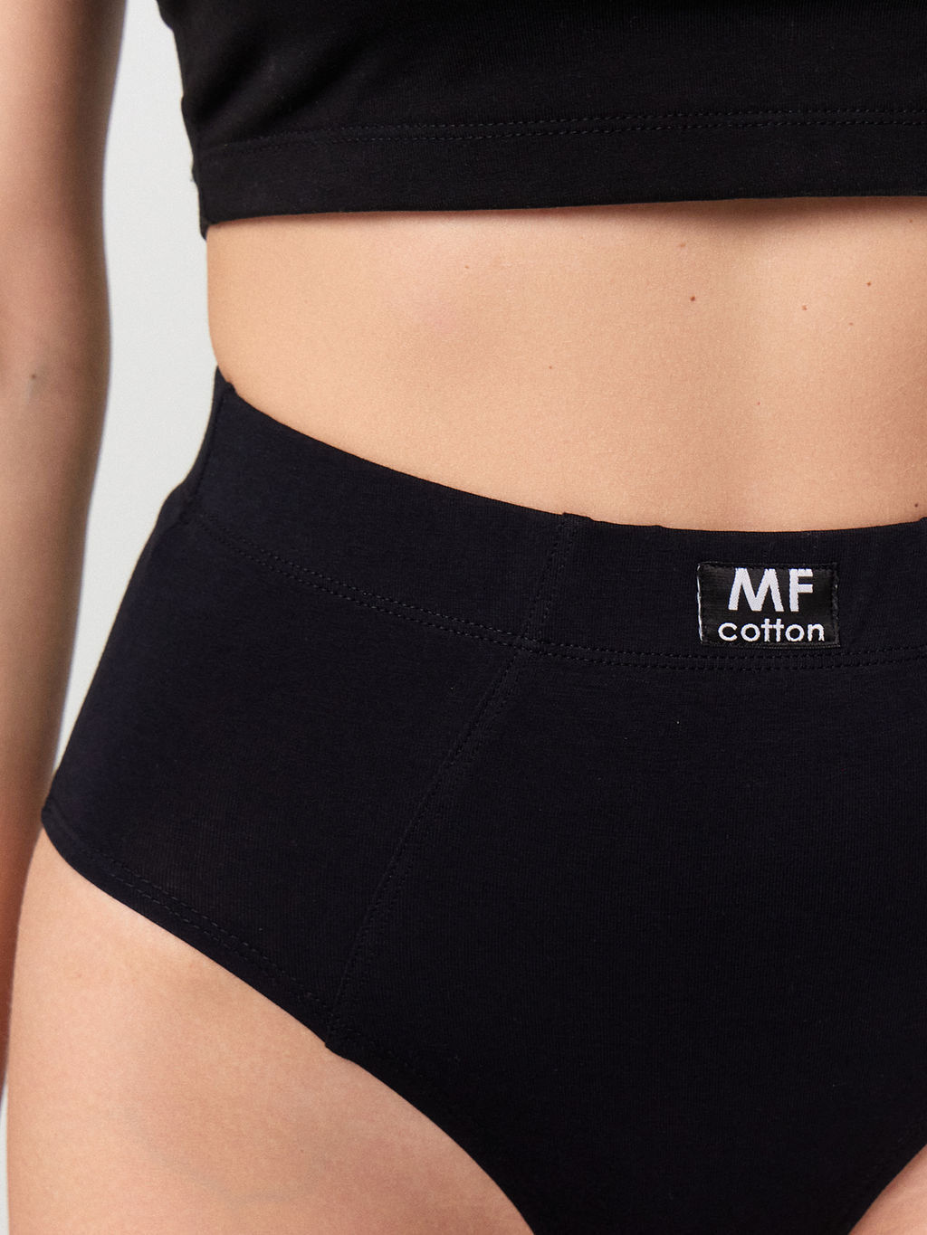 Цена за 2 штуки! Трусы женские черные с высокой посадкой