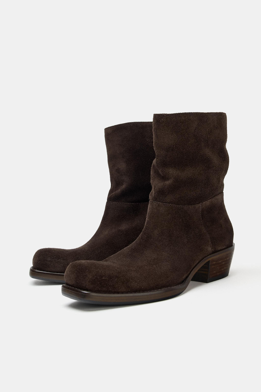 SPLIT SUEDE HEELED ANKLE BOOTS - Zara фото 13