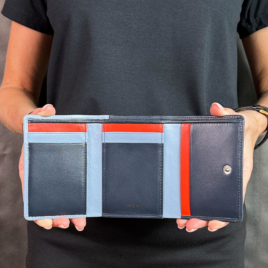 Итальянский женский кожаный кошелек DuDu серии Corsica | морской - Dudubags фото 9