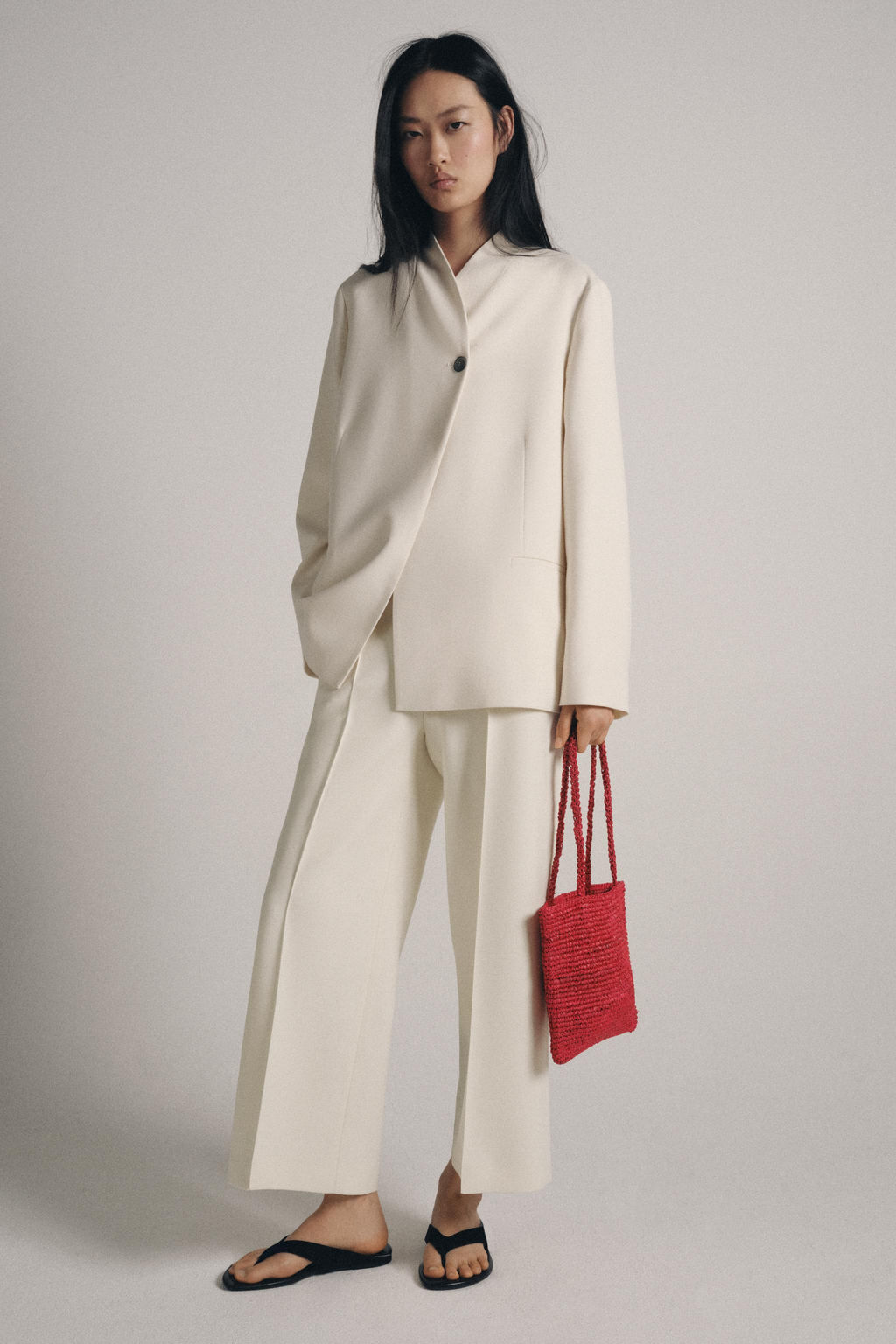 BOLSO MINI SHOPPER RAFIA / Rojo - Zara фото 2