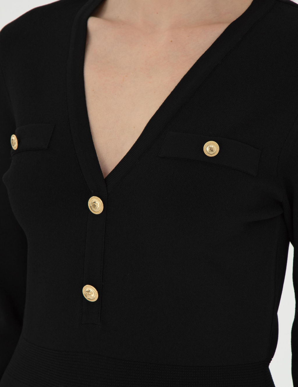 Siyah Slim Fit Triko Elbise - Pierre cardin фото 5