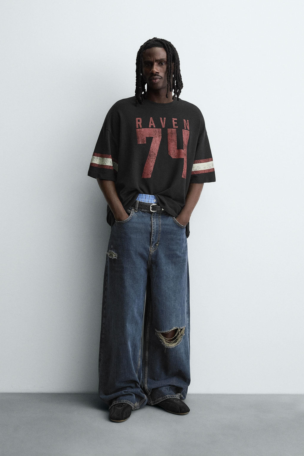 VARSITY OPEN-WEAVE T-SHIRT