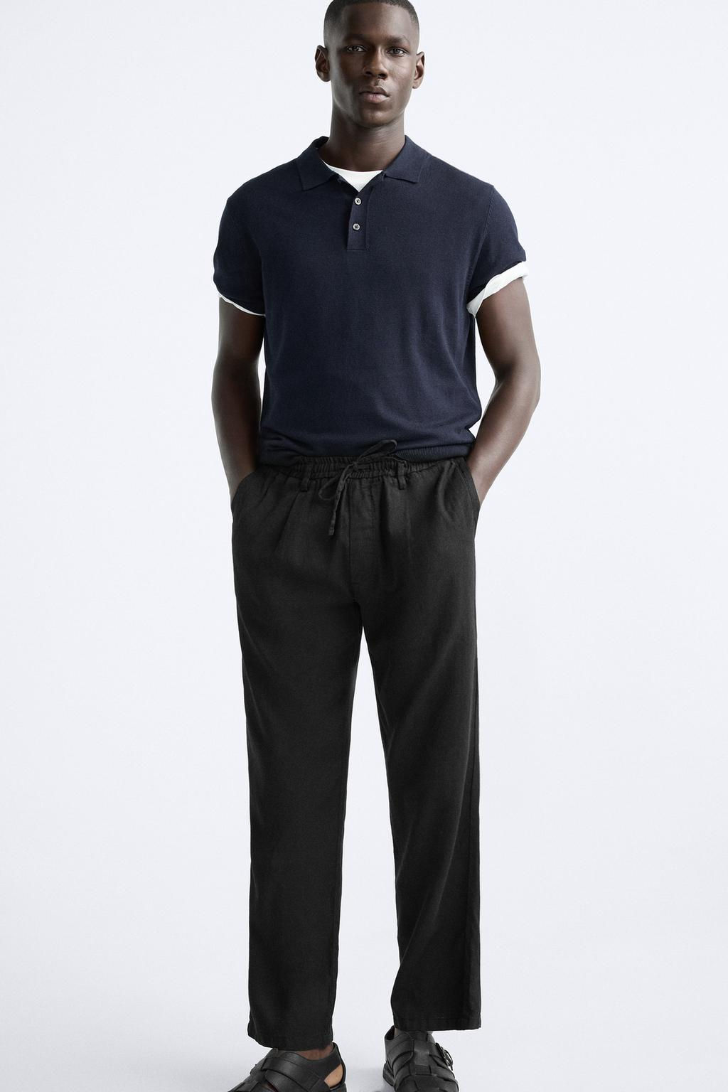 PLEATED COTTON - LINEN TROUSERS - Zara фото 16