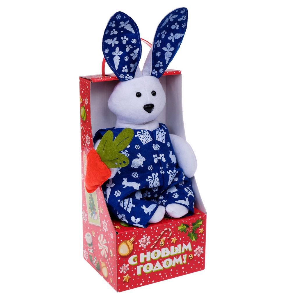 Зайкина радость 500 г. картон+мягкая игрушка
