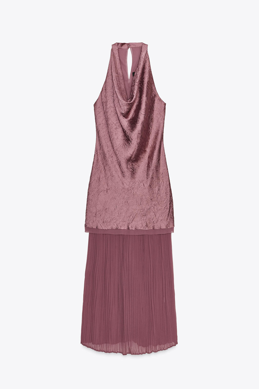 PLEATED CONTRAST MIDI DRESS - Zara фото 12