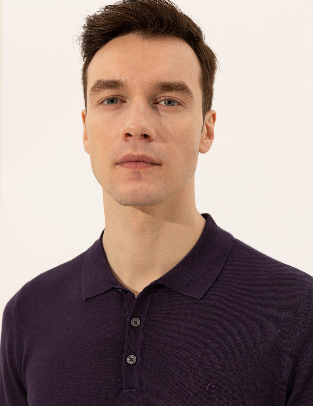 Mor Slim Fit Polo Yaka Basic Triko Kazak - Cacharel фото 2