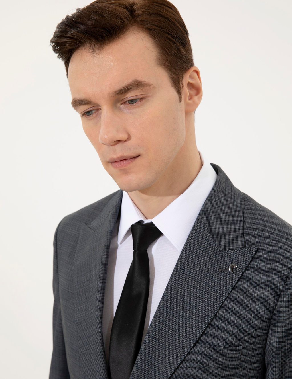 Siyah Slim Fit Tak_m Elbise - Cacharel фото 2