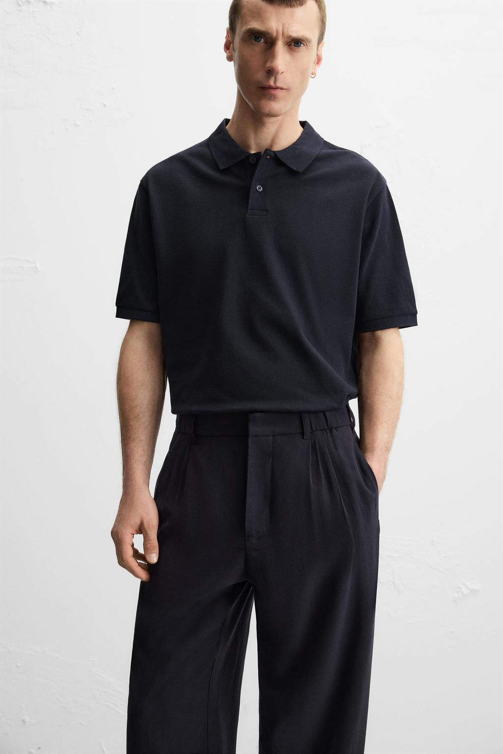 WASHED TEXTURED PIQUE POLO SHIRT - Zara фото 20