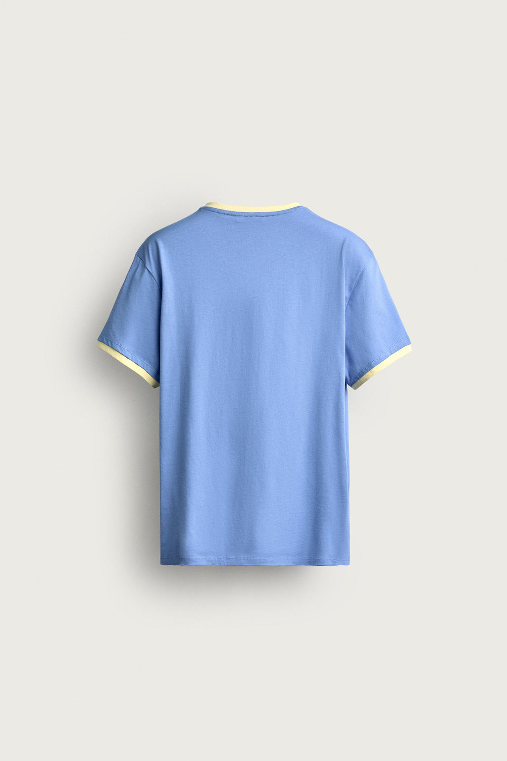 CAMISETA RIB CONTRASTE CUELLO PICO / Azul medio - Zara фото 8