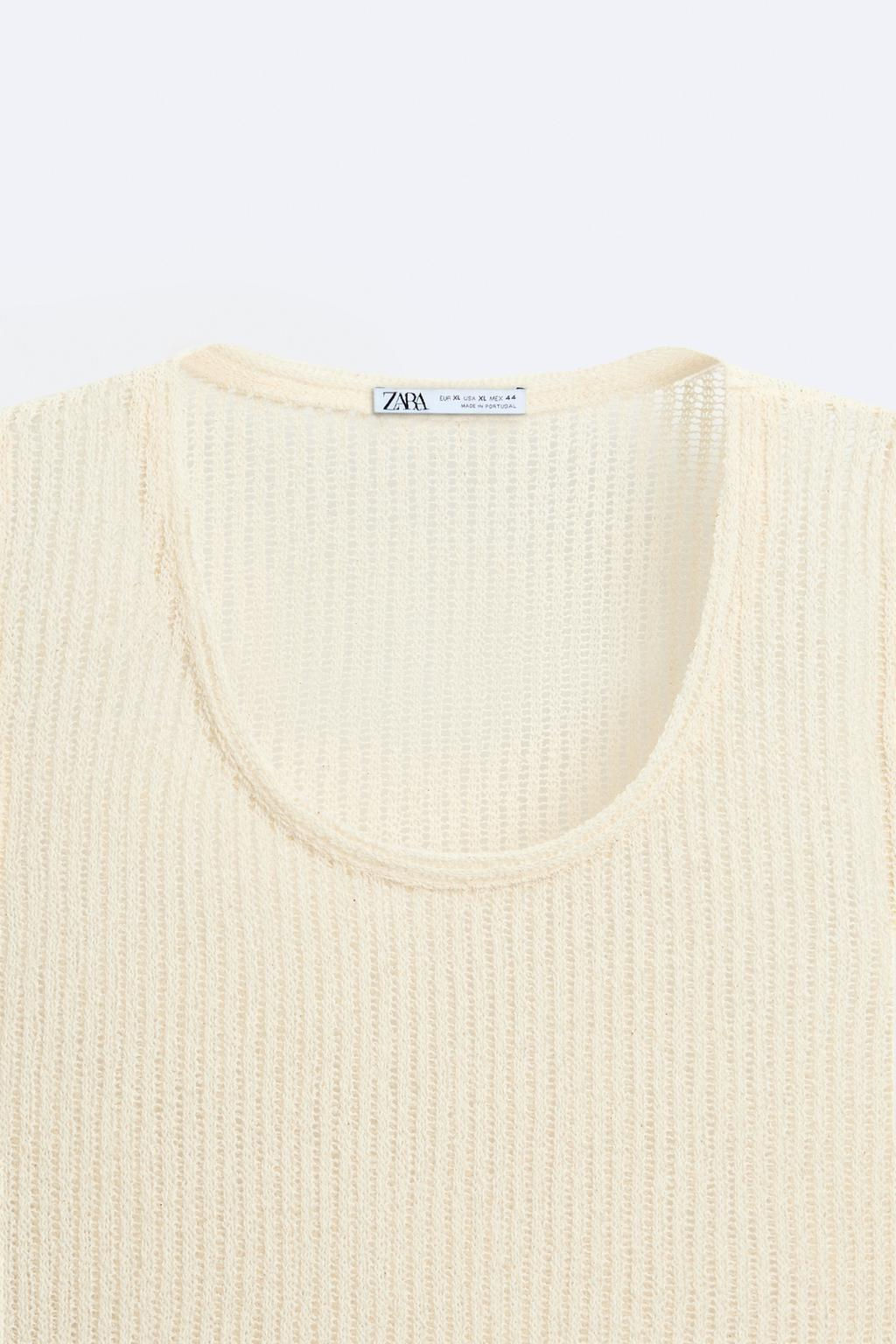 TEXTURED OPEN KNIT TOP - Zara фото 9