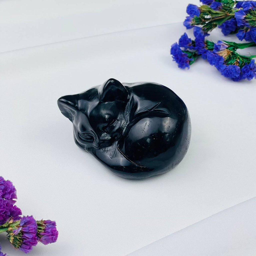 Фигурка Кошка из черного Обсидиана