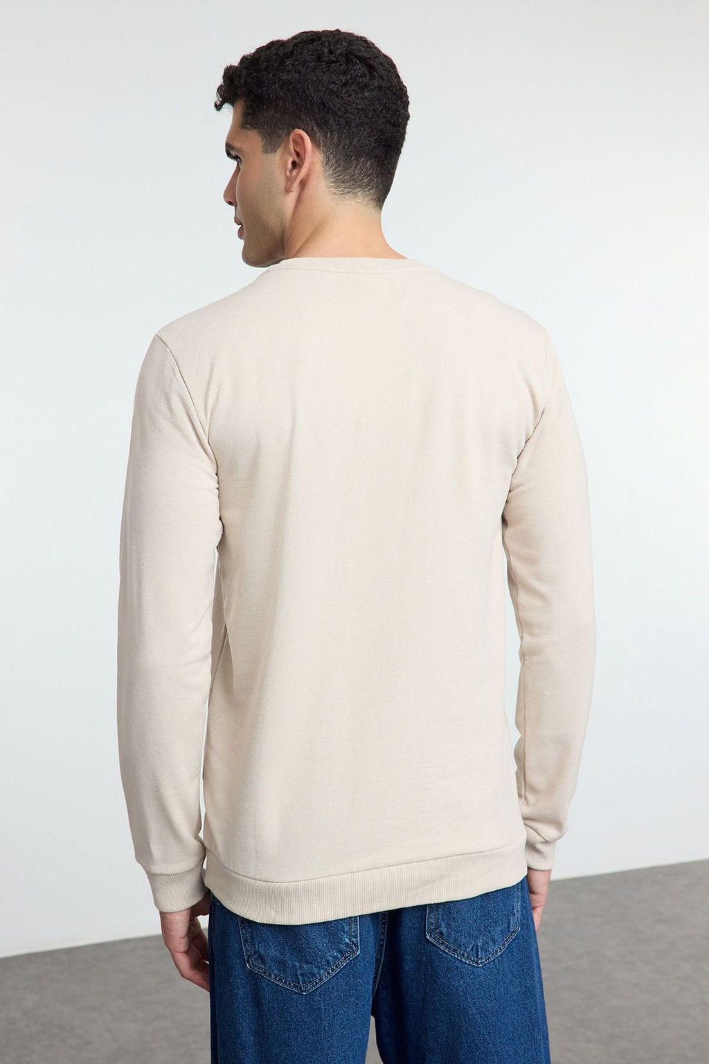 TRENDYOL MAN Tas Regular/Normal Kesim Bisiklet Yaka Etamin Hayvan Nak?sl? Sweatshirt TMNAW25SW00158 - Trendyolmilla фото 5