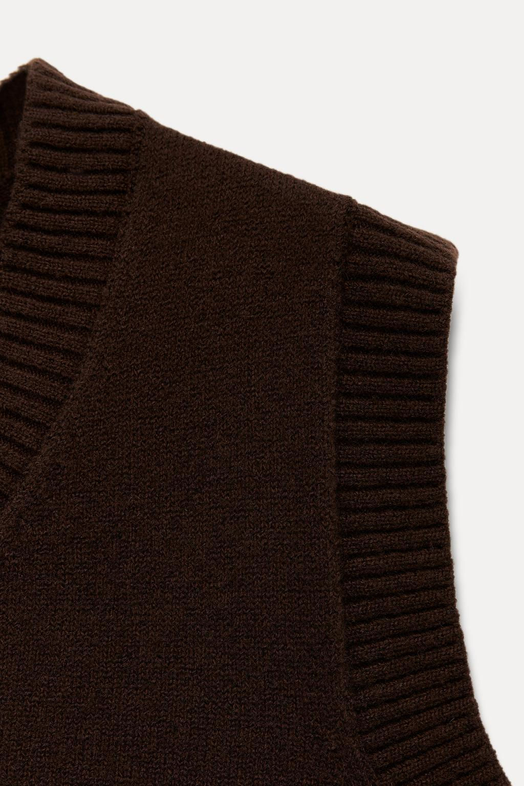 PLAIN KNIT SLEEVELESS JUMPER - Zara фото 16