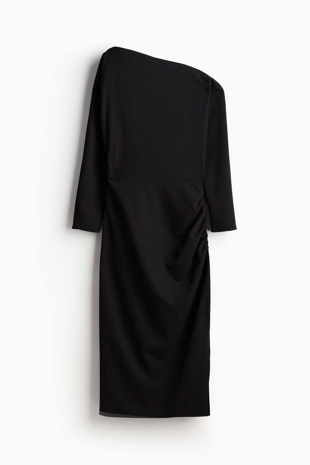 Vestido drapeado de un hombro - H&m фото 7