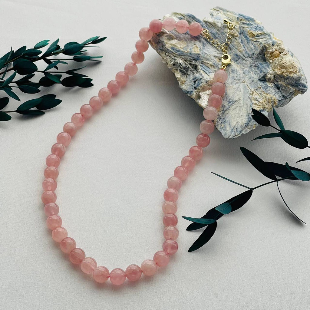 Бусы из мадагаскарского Розового кварца 45 см +