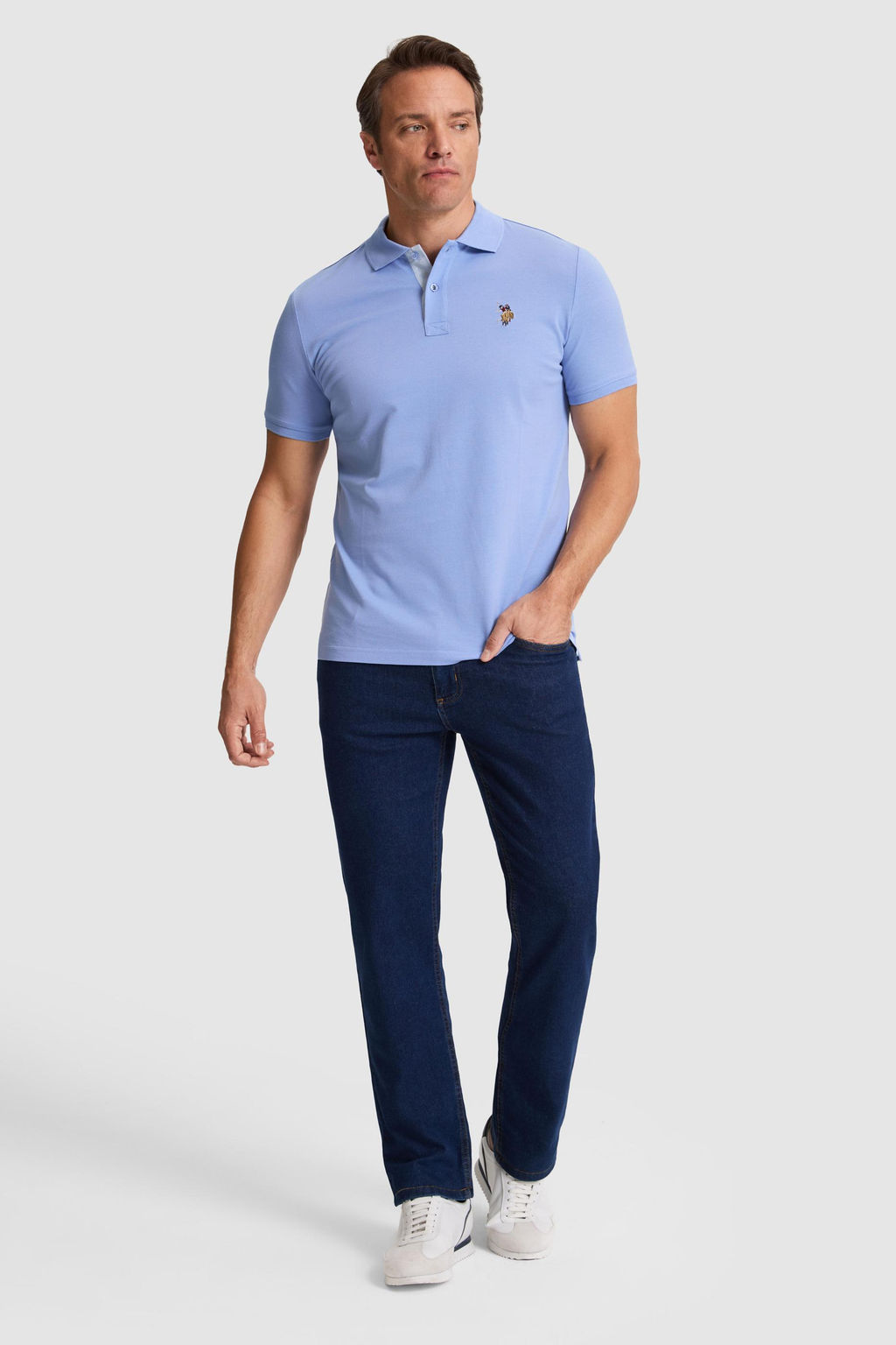 Erkek Mor Regular Fit Polo Yaka Basic Ti__rt