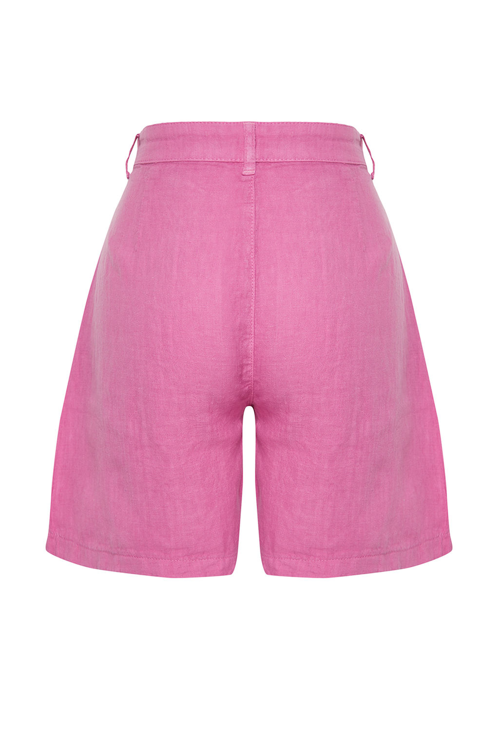 TRENDYOLMILLA Vizon %100 Keten Pileli Yuksek Bel Sort TWOSS24SR00093 фото 14