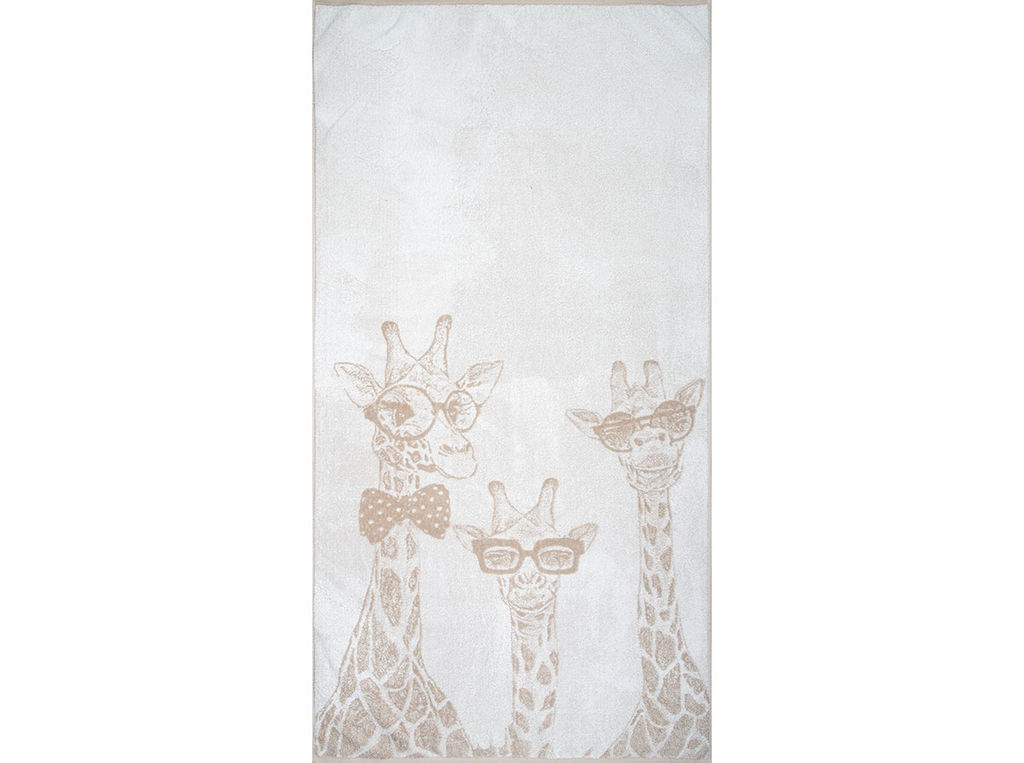 6с102.513ж2 Жирафы (лён3) Полотенце махровое 81х160см