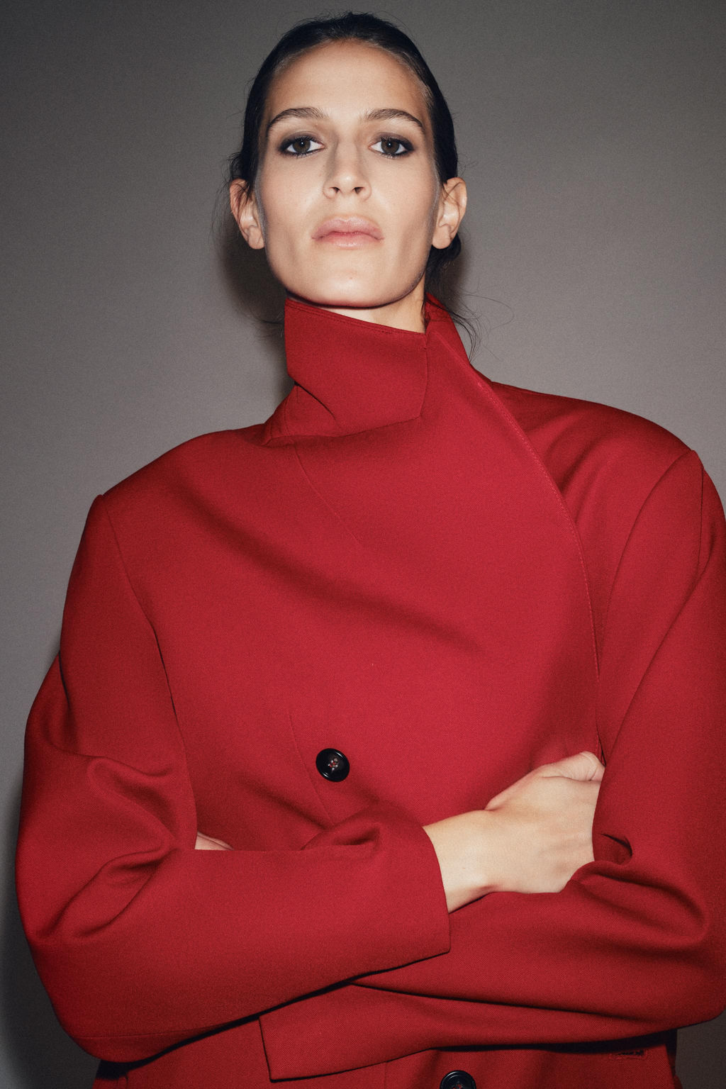 ZW COLLECTION DOUBLE-BREASTED STRAIGHT BLAZER