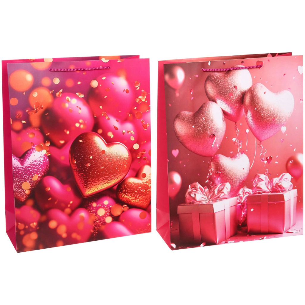 Пакет подарочный "Море сердец" 31*40*12 см
