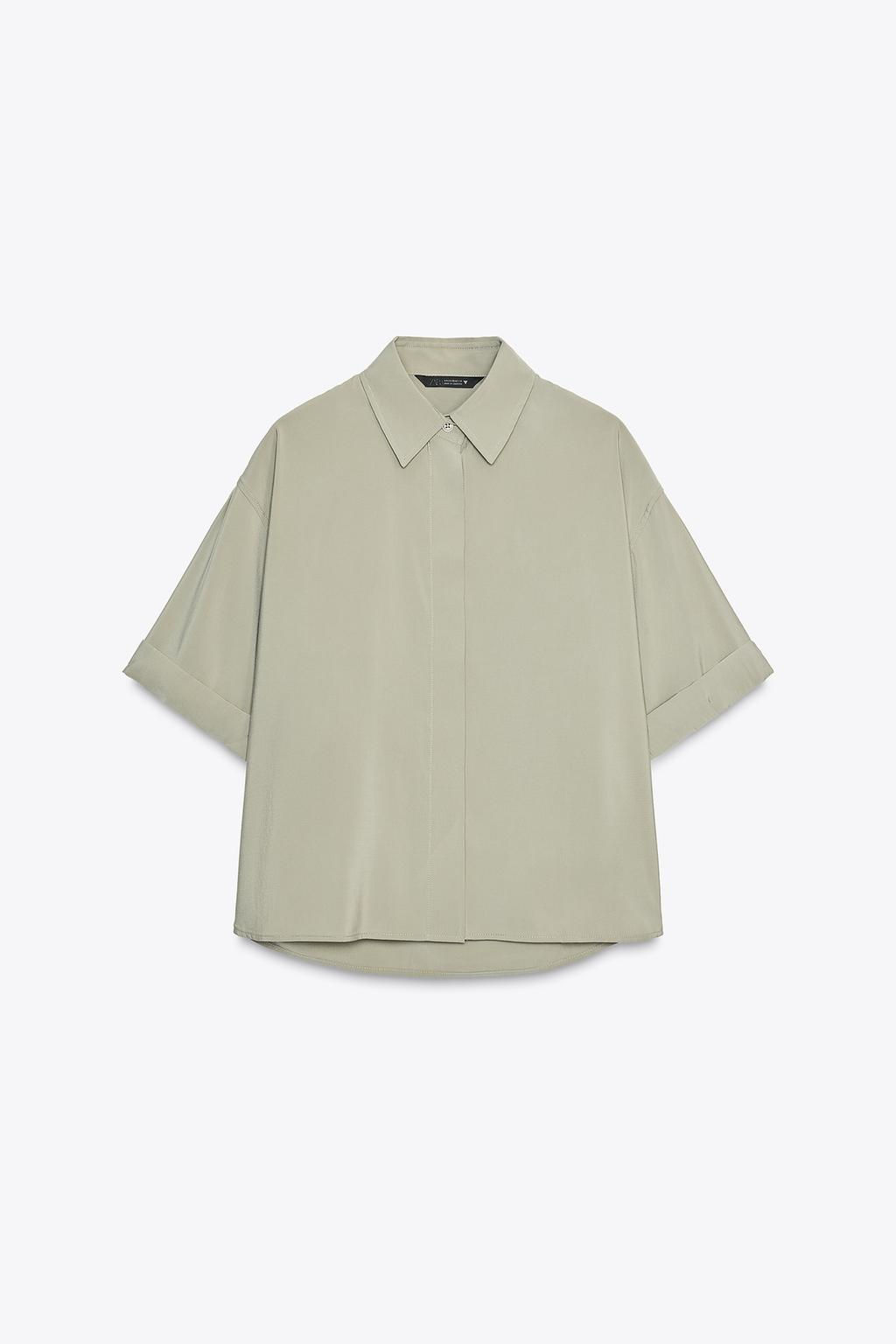 SHORT SLEEVE FLOWING SHIRT - Zara фото 5