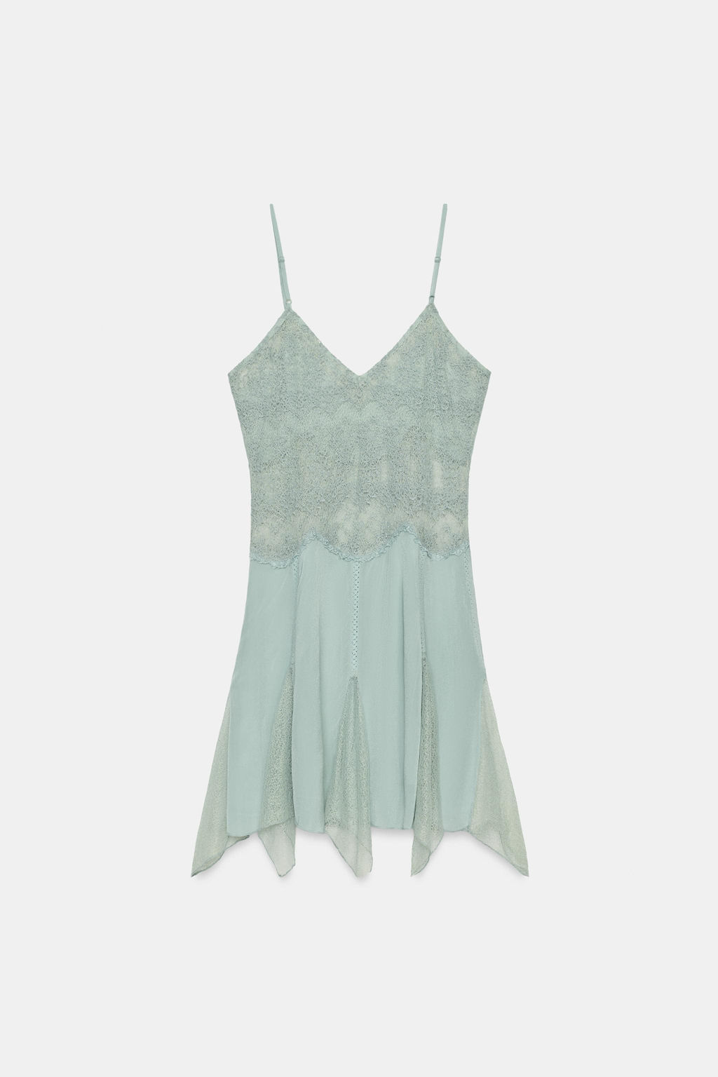 VESTIDO CORTO ENCAJE ZW COLLECTION / Azul pastel - Zara фото 7
