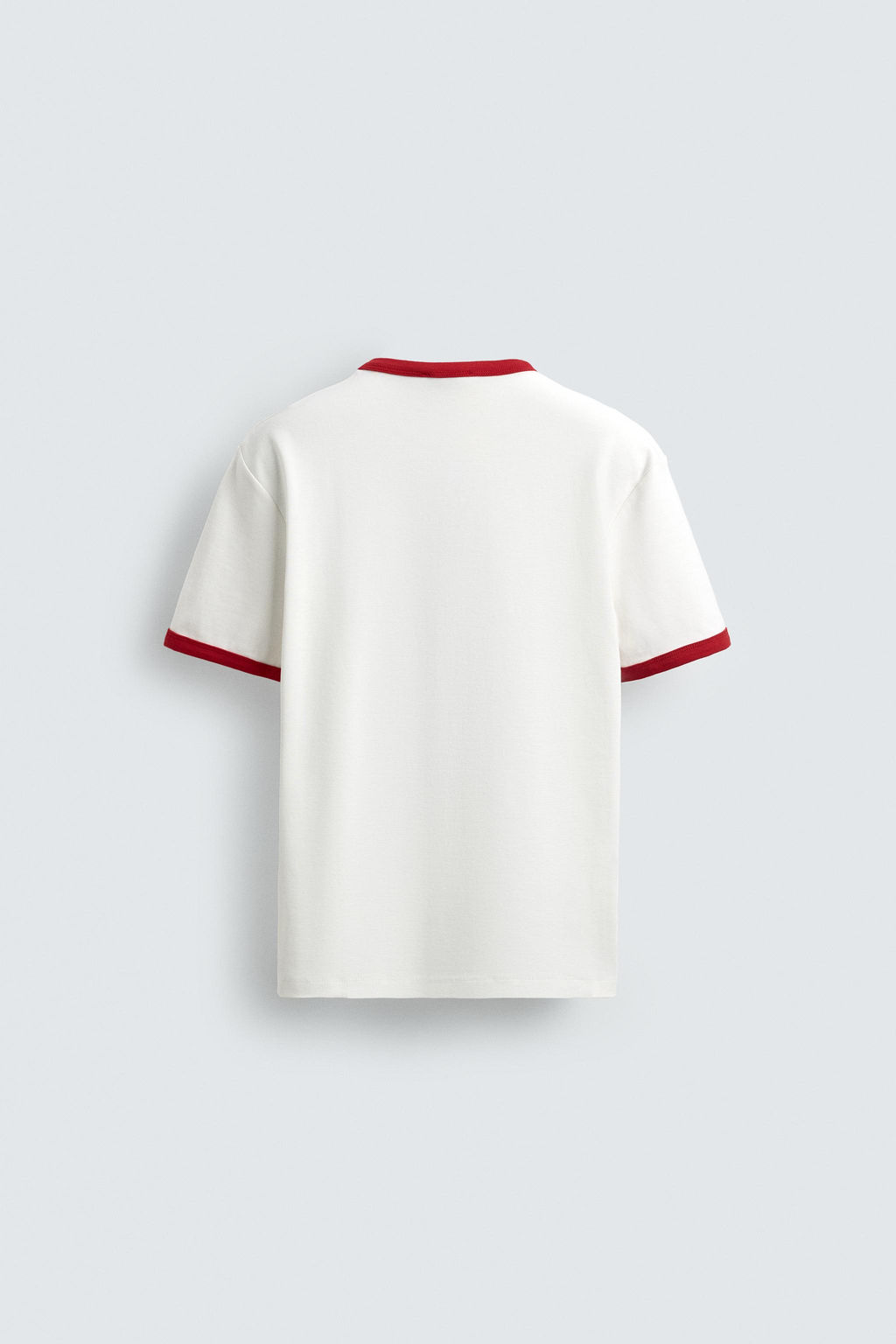 CAMISETA RIB CONTRASTE B?SICA / Blanco / Rojo - Zara фото 8