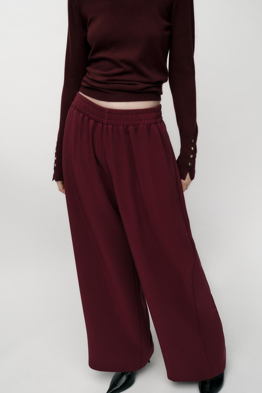 WIDE-LEG CREPE TROUSERS - Zara фото 2